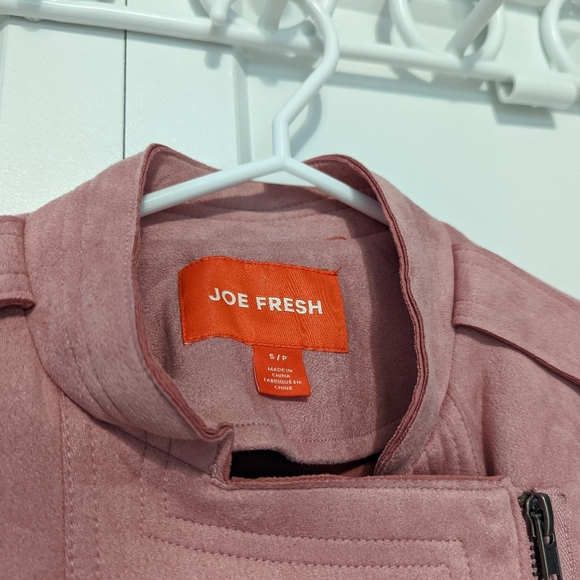 JOE FRESH PINK FAUX SUEDE MOTO JACKET - Picture 8 of 9